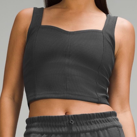 Lululemon Ribbed Softstreme Sweetheart Tank Top | Black | Small - Picture 1 of 8